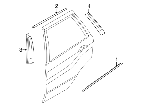 X6 EXTERIOR TRIM - REAR DOOR
