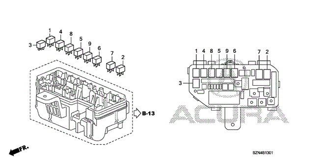 ELECTRICAL / EXHAUST / HEATER / FUEL/CONTROL UNIT (ENGINE ROOM) (2) for 2013 Acura ZDX #1