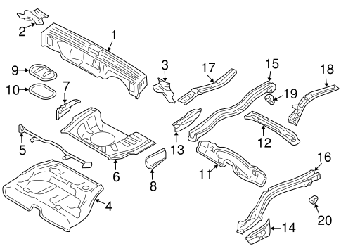 Forester REAR FLOOR & RAILS