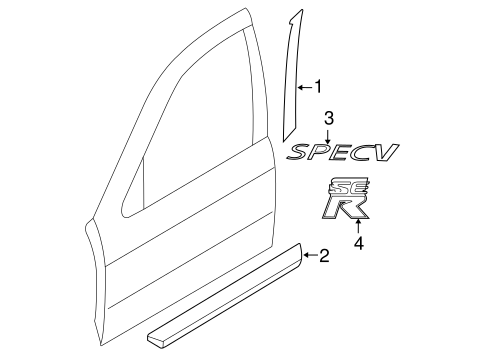 Sentra EXTERIOR TRIM - FRONT DOOR