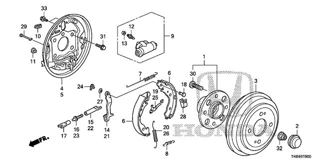CHASSIS/REAR BRAKE (DRUM) for 2009 Honda FIT #1