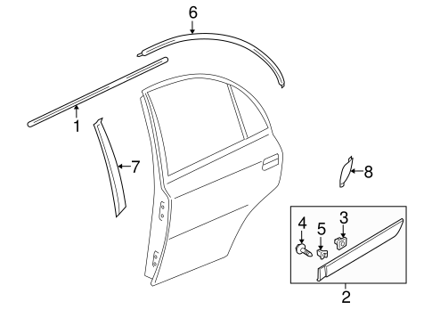 Rio EXTERIOR TRIM - REAR DOOR