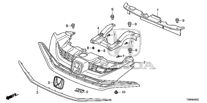 CIVIC COUPE FRONT GRILLE ('14-) (2)