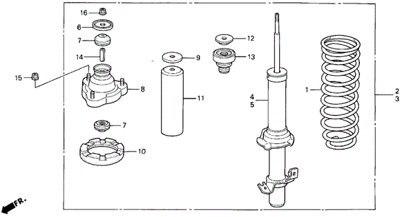 CHASSIS/FRONT SHOCK ABSORBER for 1996 Honda PRELUDE #1