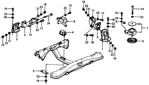BODY / AIR CONDITIONING/ENGINE MOUNT for 1976 Honda CIVIC COUPE #1