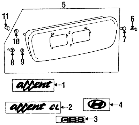 Accent EXTERIOR TRIM - TRUNK