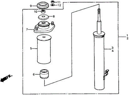 CHASSIS/FRONT SHOCK ABSORBER for 1986 Honda CRX #1