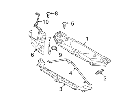 545i RADIATOR SUPPORT