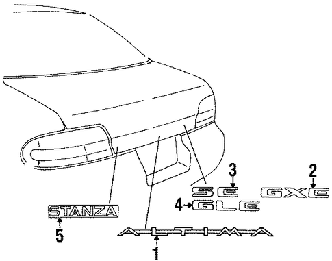 Altima EXTERIOR TRIM - TRUNK