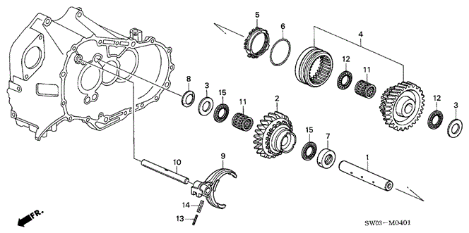 NSX MT REVERSE GEAR SHAFT
