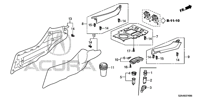 INTERIOR / BUMPER/FRONT CONSOLE for 2013 Acura ZDX #1