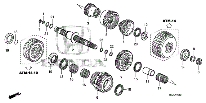 TRANSMISSION - AUTOMATIC/AT SECONDARY SHAFT (V6) for 2010 Honda ACCORD COUPE #1