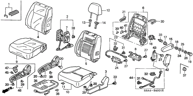 INTERIOR / BUMPER/FRONT SEAT (R.) for 2003 Honda CR-V #1