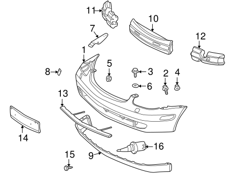 SLK230 BUMPER & COMPONENTS - FRONT