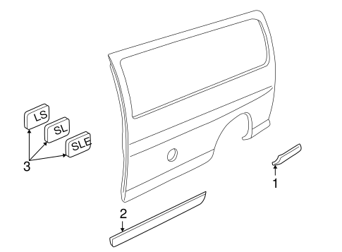 Express 2500 EXTERIOR TRIM - SIDE PANELS