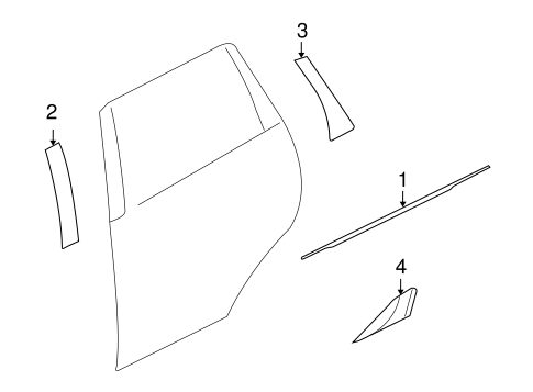 Outlander EXTERIOR TRIM - REAR DOOR