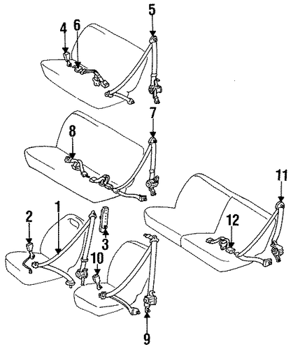 Previa FRONT SEAT BELTS