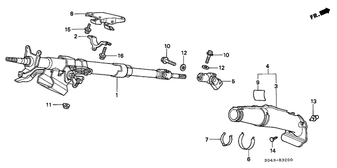 CHASSIS/STEERING COLUMN for 1997 Honda CIVIC SEDAN #1