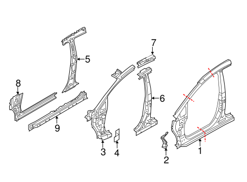 2011-2015 Ford Fiesta Inner Hinge Plr Lower Bracket AE8Z-54272A12-A 2011-2015 Ford Fiesta Inner Hinge Plr Lower Bracket AE8Z-54272A12-A