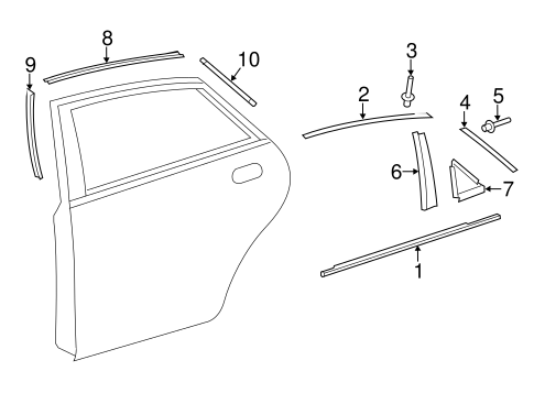 Avalon EXTERIOR TRIM - REAR DOOR