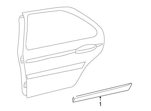 626 EXTERIOR TRIM - REAR DOOR
