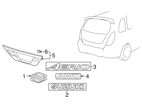 Aerio EXTERIOR TRIM - LIFT GATE