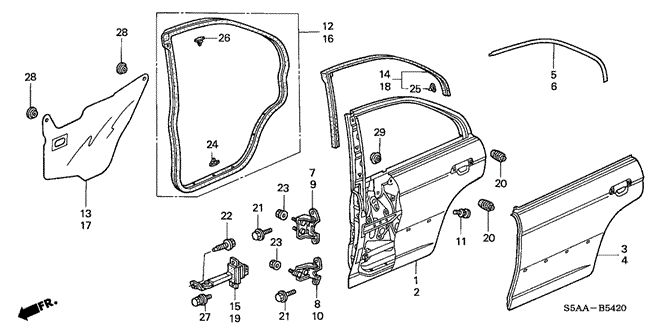 BODY / AIR CONDITIONING/REAR DOOR PANELS for 2004 Honda CIVIC SEDAN #1