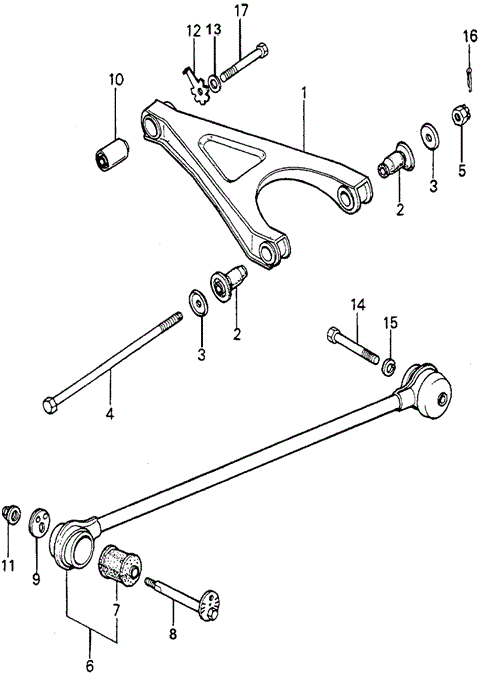 CHASSIS/REAR LOWER ARM - RADIUS ROD for 1981 Honda ACCORD SEDAN #1