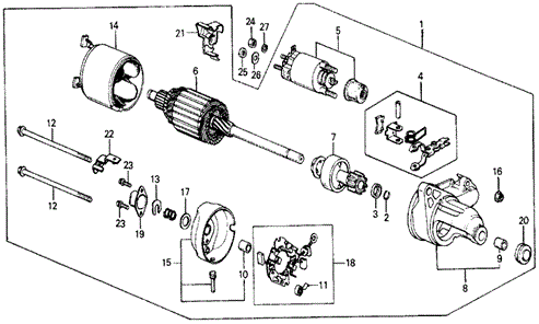 ENGINE/STARTER MOTOR (DENSO) (0.8KW) for 1987 Honda CIVIC 5-DOOR #1