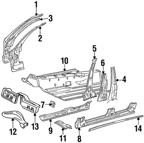 LS400 CENTER PILLAR
