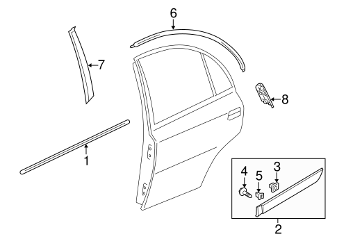 Accent EXTERIOR TRIM - REAR DOOR
