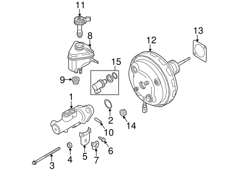 Q7 MASTER CYLINDER - COMPONENTS ON DASH PANEL 2