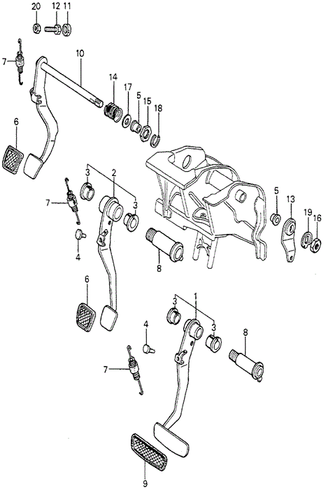 CHASSIS/BRAKE PEDAL - CENTER PEDAL for 1979 Honda ACCORD SEDAN #1