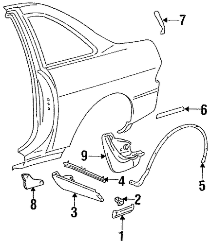 SC300 EXTERIOR TRIM - QUARTER PANEL