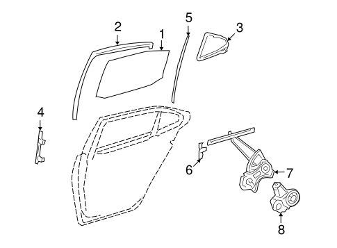 LS600h GLASS - REAR DOOR