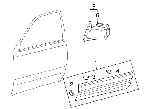 LX470 EXTERIOR TRIM - FRONT DOOR