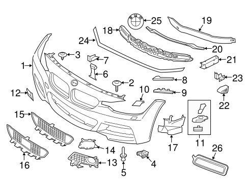 328i GT xDrive BUMPER & COMPONENTS - FRONT 4