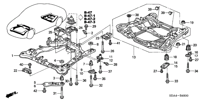 BODY / AIR CONDITIONING/REAR BEAM - CROSS BEAM for 2004 Honda ACCORD SEDAN #1