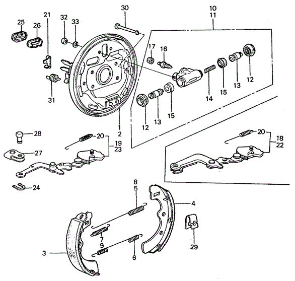 CHASSIS/REAR BRAKE SHOE for 1982 Honda CIVIC SEDAN #1
