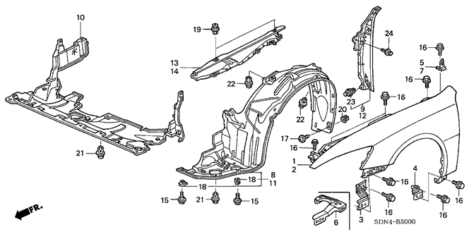 BODY / AIR CONDITIONING/FRONT FENDERS for 2004 Honda ACCORD COUPE #1