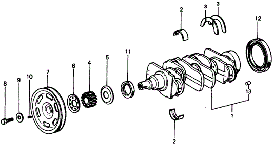 ENGINE/CRANKSHAFT for 1977 Honda CIVIC HATCHBACK #1
