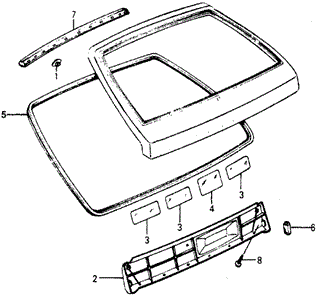 INTERIOR / BUMPER/TAILGATE TRIM for 1977 Honda ACCORD HATCHBACK #1