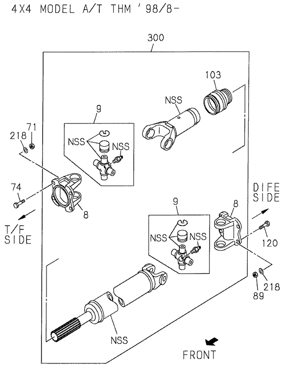 CHASSIS/PROPELLER SHAFT (RR.) (3) for 1999 Honda PASSPORT #1