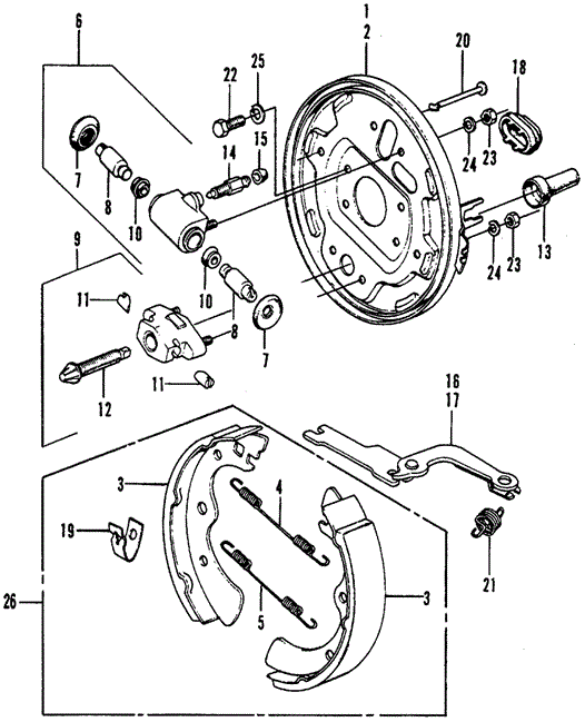 CHASSIS/REAR BRAKE SHOE for 1975 Honda CIVIC 1200 HATCHBACK #1