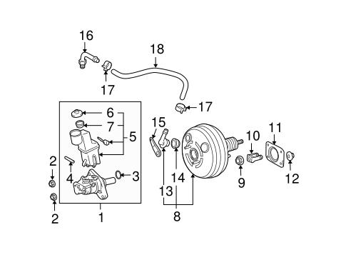 Highlander MASTER CYLINDER - COMPONENTS ON DASH PANEL
