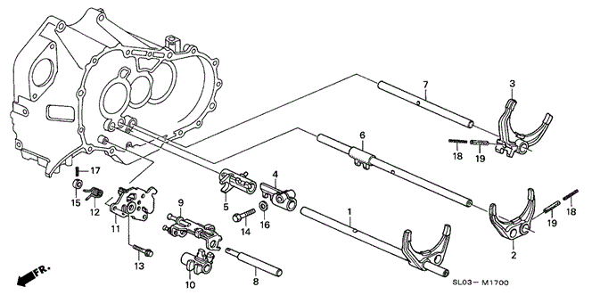 NSX 6MT SHIFT FORK - FORK SHAFT (6MT)