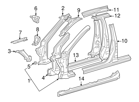 LS430 CENTER PILLAR & ROCKER
