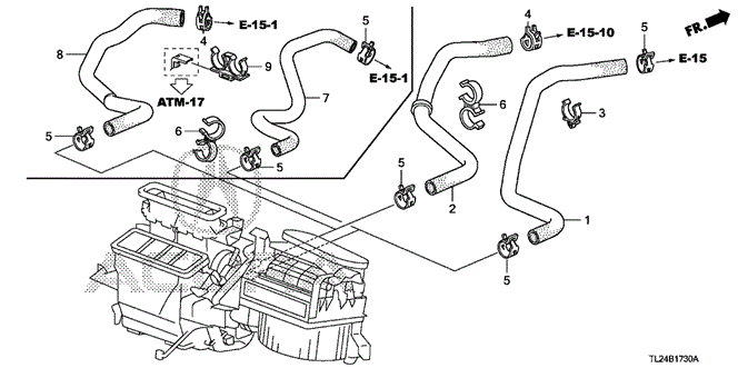 TSX SEDAN WATER HOSE