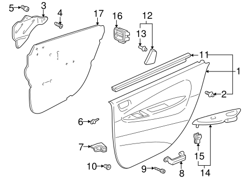 Prius INTERIOR TRIM - REAR DOOR