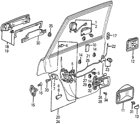 BODY / AIR CONDITIONING/REAR DOOR LOCKS 4DR for 1983 Honda ACCORD SEDAN #1